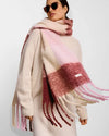 Katie Loxton Recycled Checked Tassel Scarf Pink