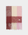 Katie Loxton Recycled Checked Tassel Scarf Pink