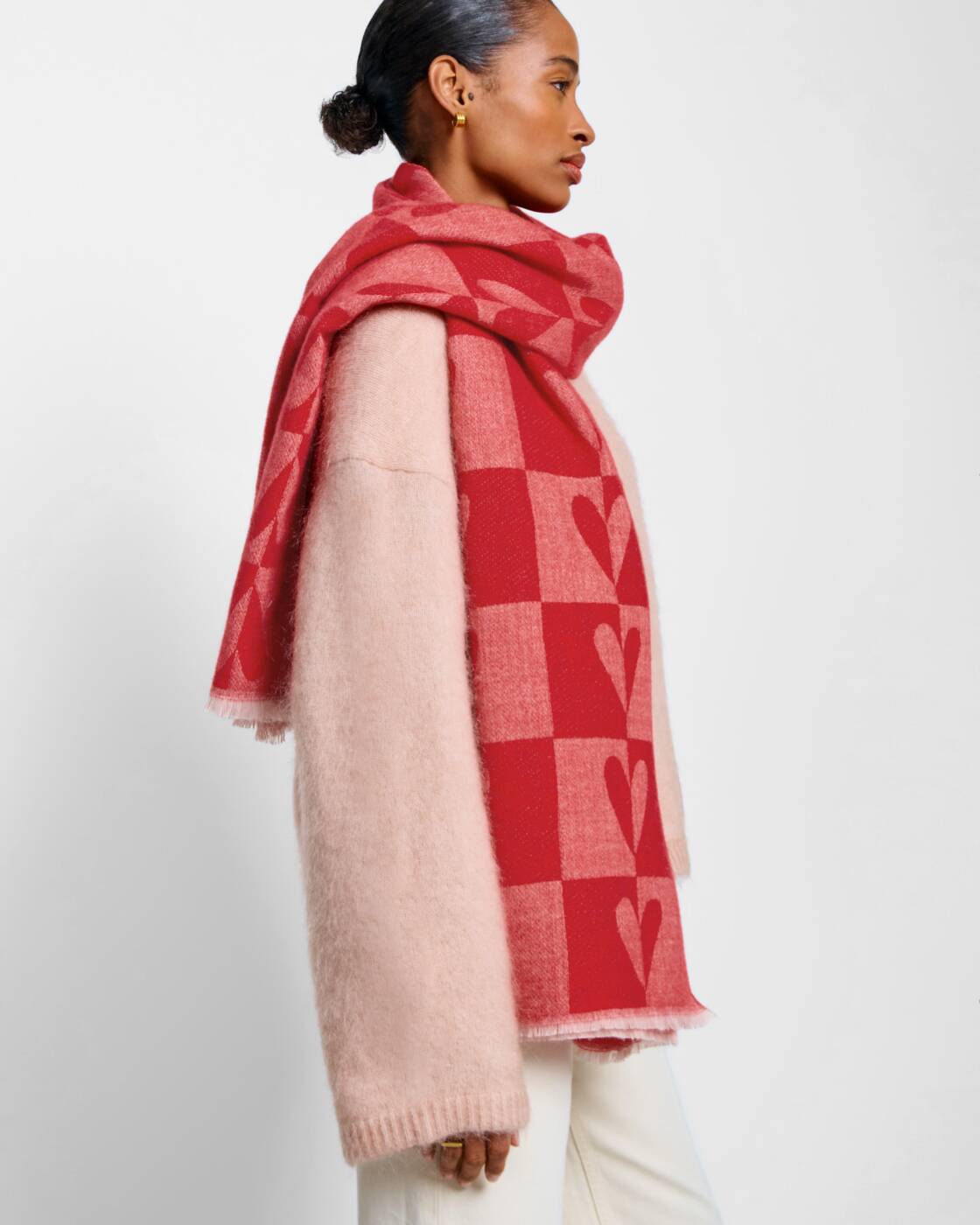 Katie Loxton Red Printed Blanket Scarf