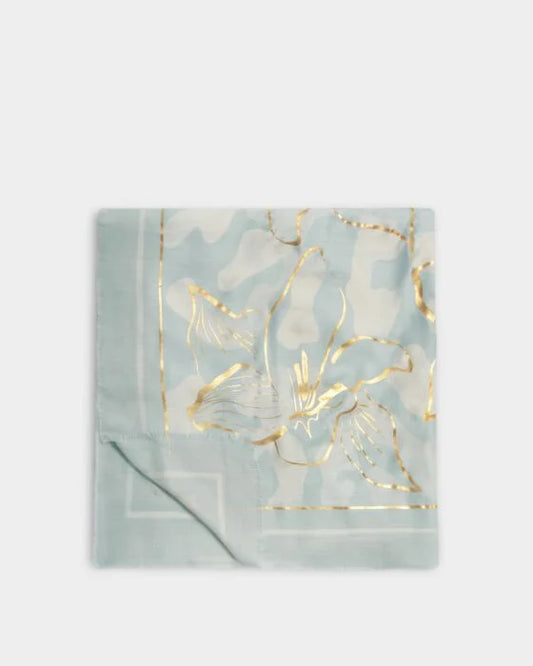 Katie Loxton Green Mist Printed Foil Scarf